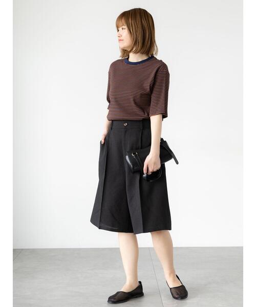 Lugnoncure（ルノンキュール）の「配色リブボーダートップス（その他トップス・レディース・グリーン/ブラウン/グレー/オフホワイト・F）」の6枚目の写真