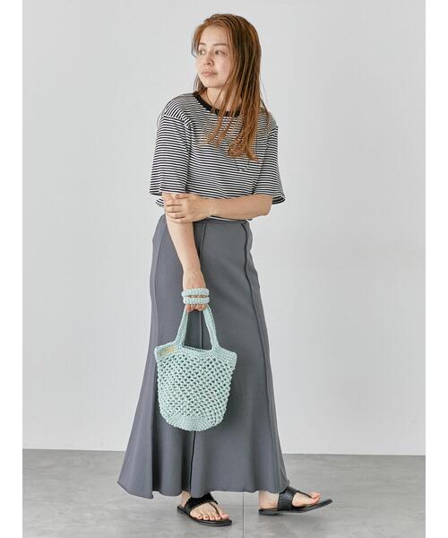 Lugnoncure（ルノンキュール）の「配色リブボーダートップス（その他トップス・レディース・グリーン/ブラウン/グレー/オフホワイト・F）」の11枚目の写真