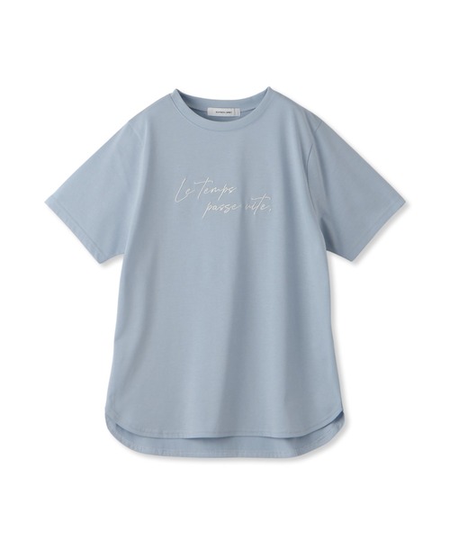 MAYSON GREY（メイソングレイ）の「ハンドメッセージ刺繍ロゴTシャツ≪洗濯機で洗える≫（Tシャツ/カットソー・レディース・ブルー/チャコールグレー/ホワイト・M）」の5枚目の写真