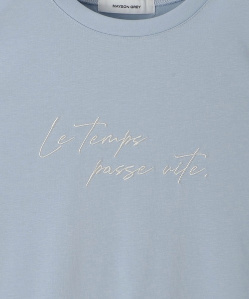 MAYSON GREY（メイソングレイ）の「ハンドメッセージ刺繍ロゴTシャツ≪洗濯機で洗える≫（Tシャツ/カットソー・レディース・ブルー/チャコールグレー/ホワイト・M）」の10枚目の写真