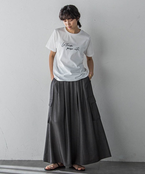 MAYSON GREY（メイソングレイ）の「ハンドメッセージ刺繍ロゴTシャツ≪洗濯機で洗える≫（Tシャツ/カットソー・レディース・ブルー/チャコールグレー/ホワイト・M）」の21枚目の写真