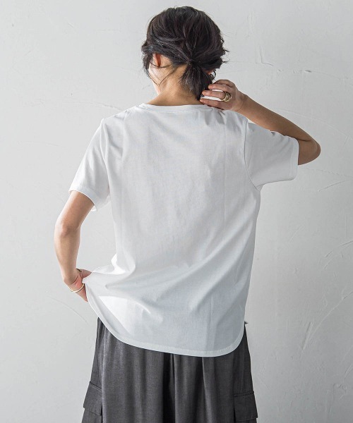 MAYSON GREY（メイソングレイ）の「ハンドメッセージ刺繍ロゴTシャツ≪洗濯機で洗える≫（Tシャツ/カットソー・レディース・ブルー/チャコールグレー/ホワイト・M）」の18枚目の写真
