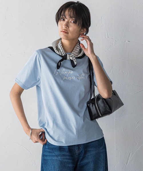 tシャツ ハンドメッセージ刺繍ロゴTシャツ「洗濯機で洗える」 レディース ハンドメッセージ刺繍ロゴTシャツ≪洗濯機で洗える≫ | MAYSON