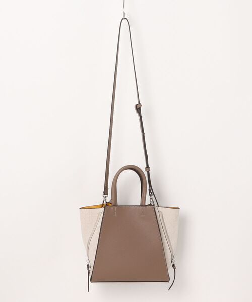 U（ユー）の「Point sac【ポワン サック】キャンバスコンビジッパートートバッグ/Sサイズ（ビジネスバッグ・レディース・ベージュ系その他/シルバー系その他/ブラウン系その他・FREE）」の4枚目の写真