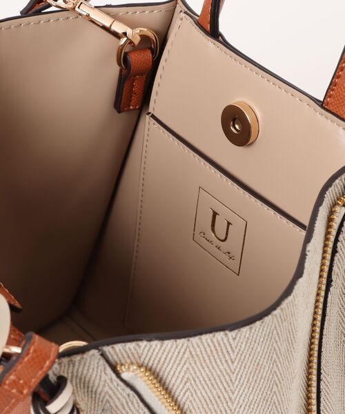 U（ユー）の「Point sac【ポワン サック】キャンバスコンビジッパートートバッグ/Sサイズ（ビジネスバッグ・レディース・ベージュ系その他/シルバー系その他/ブラウン系その他・FREE）」の13枚目の写真