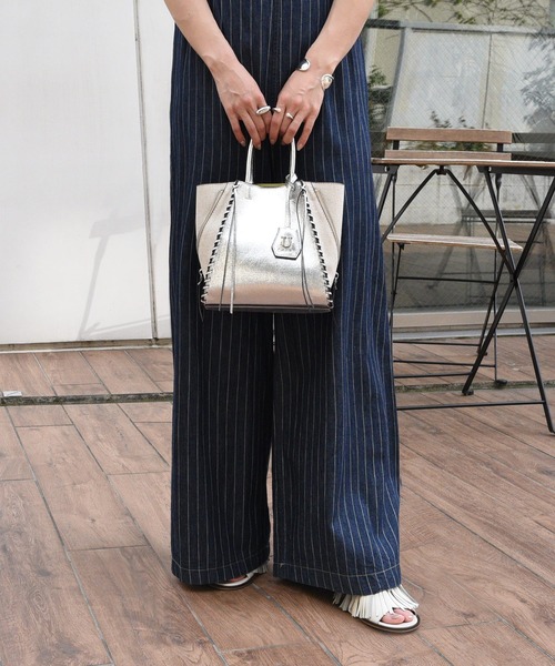 U（ユー）の「Point sac【ポワン サック】キャンバスコンビジッパートートバッグ/Sサイズ（ビジネスバッグ・レディース・ベージュ系その他/シルバー系その他/ブラウン系その他・FREE）」の3枚目の写真