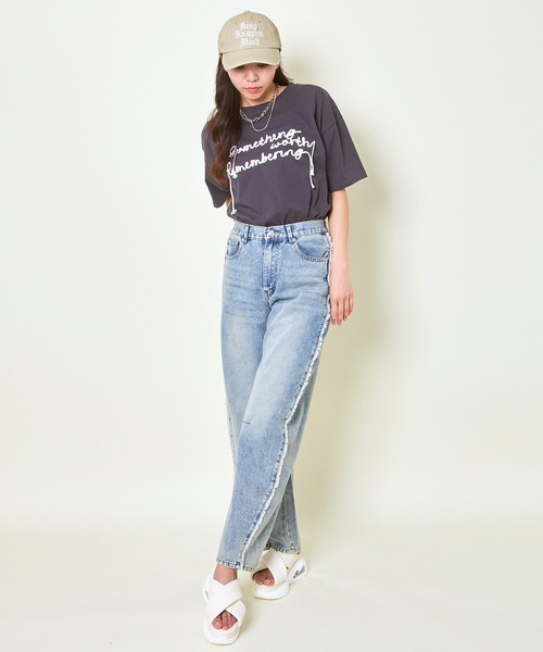 GORGE（ゴージ）の「《コード刺繍ロゴ×ゆるシルエット》レディース 半袖Tシャツ カジュアル カットソー 春夏秋（Tシャツ/カットソー・レディース・ピンク/オートミール/チャコール・F）」の5枚目の写真