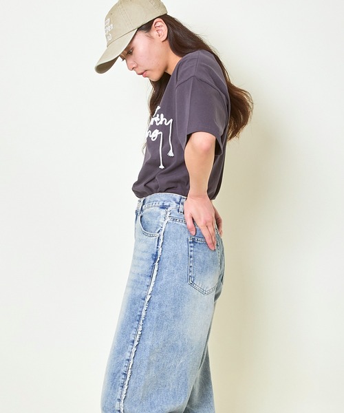 GORGE（ゴージ）の「《コード刺繍ロゴ×ゆるシルエット》レディース 半袖Tシャツ カジュアル カットソー 春夏秋（Tシャツ/カットソー・レディース・ピンク/オートミール/チャコール・F）」の9枚目の写真