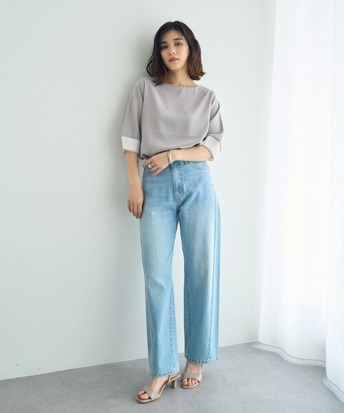 YECCA VECCA(イェッカヴェッカ)の「袖プリーツラウンドヘムブラウス(シャツ/ブラウス・レディース・ライトグレー/アイボリー/ブラック・FREE)」の18枚目の写真