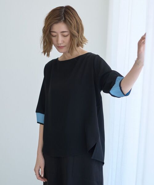 YECCA VECCA(イェッカヴェッカ)の「袖プリーツラウンドヘムブラウス(シャツ/ブラウス・レディース・ライトグレー/アイボリー/ブラック・FREE)」の22枚目の写真