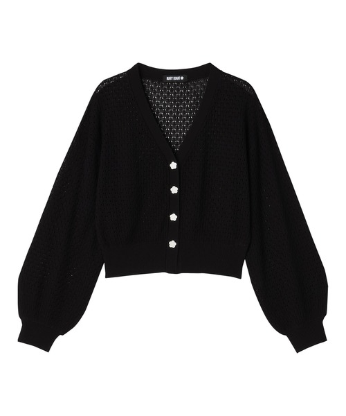 MARY QUANT リボンデイジーコンパクトカーディガン ネイビー