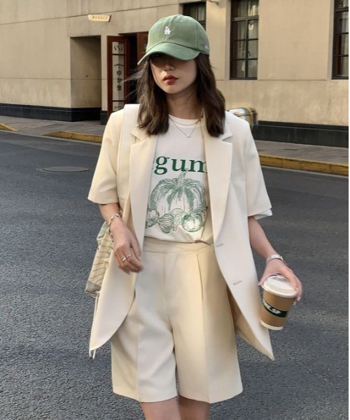 WEGO（ウィゴー）の「WEGO/【セットアップ・2点セット】半袖テーラード