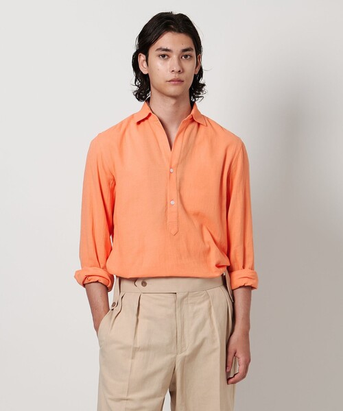 UNITED ARROWS(ユナイテッドアローズ)の「サンウォッシュ パナマ プルオーバーシャツ(シャツ/ブラウス・メンズ・ブラック/ベージュ/オレンジ・L/S/M)」の3枚目の写真