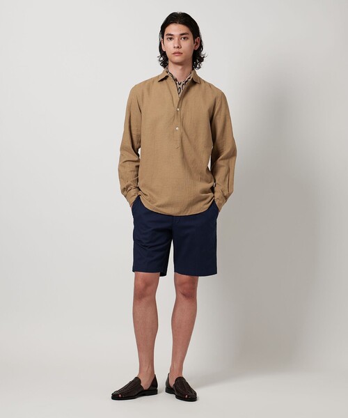 UNITED ARROWS(ユナイテッドアローズ)の「サンウォッシュ パナマ プルオーバーシャツ(シャツ/ブラウス・メンズ・ブラック/ベージュ/オレンジ・L/S/M)」の4枚目の写真
