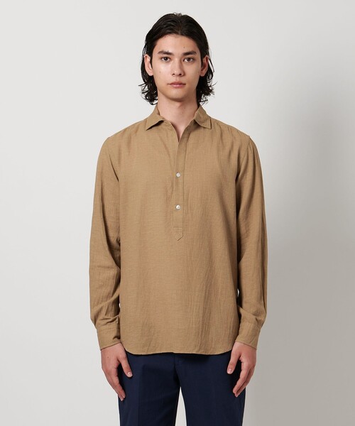 UNITED ARROWS(ユナイテッドアローズ)の「サンウォッシュ パナマ プルオーバーシャツ(シャツ/ブラウス・メンズ・ブラック/ベージュ/オレンジ・L/S/M)」の6枚目の写真