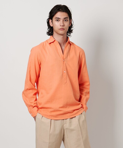 UNITED ARROWS(ユナイテッドアローズ)の「サンウォッシュ パナマ プルオーバーシャツ(シャツ/ブラウス・メンズ・ブラック/ベージュ/オレンジ・L/S/M)」の8枚目の写真