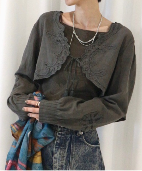 トップス MEDI BATTEN LACE BOLERO BLOUSE セール】MEDI BATTEN LACE BOLERO BLOUSE（シャツ/ブラウス