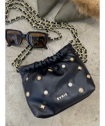 EVRIS（エヴリス）の「スタッズチェーンミニショルダーBAG（ショルダーバッグ）」