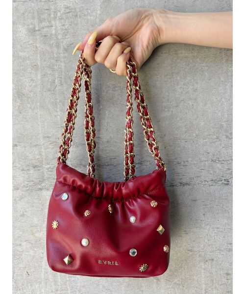 EVRIS（エヴリス）の「スタッズチェーンミニショルダーBAG（ショルダーバッグ・レディース・ホワイト/レッド/ブルー/ブラック・FREE）」の8枚目の写真