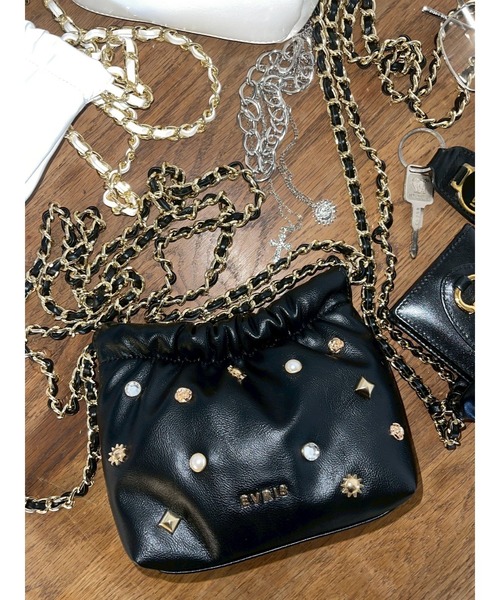 セール】スタッズチェーンミニショルダーBAG（ショルダーバッグ