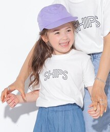 SHIPS | 【WEB限定】SHIPS KIDS:100～160cm / 〈家族おそろい〉SHIPS ラウンド プリント ロゴ  Tシャツ(Tシャツ/カットソー)