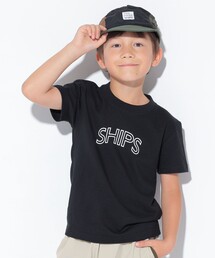SHIPS | 【WEB限定】SHIPS KIDS:100～160cm / 〈家族おそろい〉SHIPS ラウンド プリント ロゴ  Tシャツ(Tシャツ/カットソー)