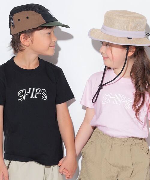 SHIPS（シップス）の「【WEB限定】SHIPS KIDS:100～160cm / 〈家族おそろい〉SHIPS ラウンド プリント ロゴ  Tシャツ（Tシャツ/カットソー・キッズ・ネイビー/ライトホワイト/ピンク/ブラック・100/110/120/130/140/150/160）」の21枚目の写真