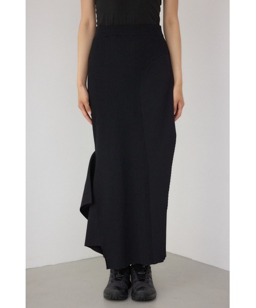 PLUS（プラス）の「【PLUS】イレギュラーヘムドレープニットスカート（スカート・レディース・グレー系その他/ブラック/ブラック系その他・FREE）」の7枚目の写真