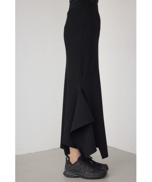 PLUS（プラス）の「【PLUS】イレギュラーヘムドレープニットスカート（スカート・レディース・グレー系その他/ブラック/ブラック系その他・FREE）」の9枚目の写真