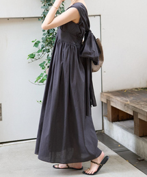 Rouge vif Anna | 麻混3WAYウエストリボンワンピース(ワンピース)