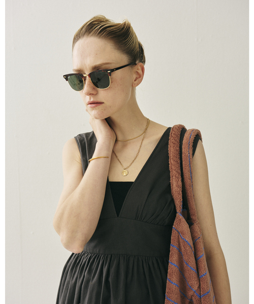 Rouge vif Anna(ルージュヴィフアンナ)の「麻混3WAYウエストリボンワンピース(ワンピース・レディース・ブルー/ブラック・フリー)」の21枚目の写真