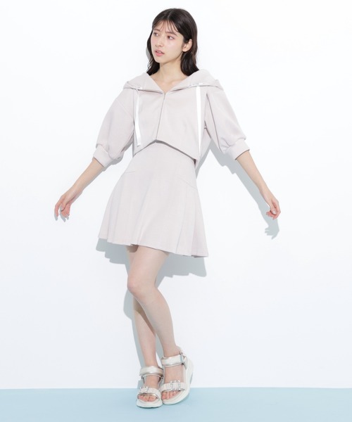 JILL by JILL STUART（ジルバイジルスチュアート）の「◇ 5分袖ダイバーセットアップミニスカート（スカート・レディース・ピンク/ブラック/グレー・FREE）」の18枚目の写真