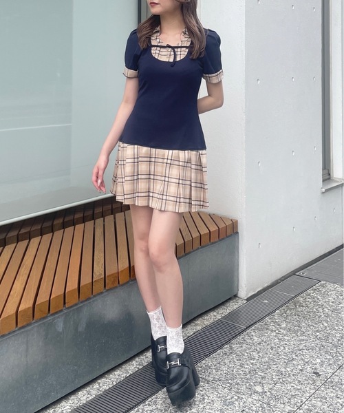 pinue ドッキングカットワンピース（NAVY） ドッキングカットワンピース – PARK by one way（パークバイ