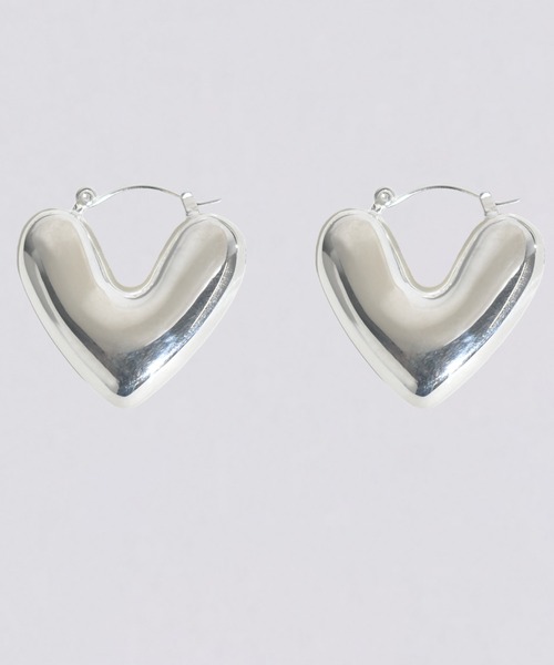 kiehtova（キエトヴァ）の「【kiehtova】round heart hoop pierce/ラウンドハート フープピアス（ピアス（両耳用）・レディース・シルバー・FREE）」の4枚目の写真