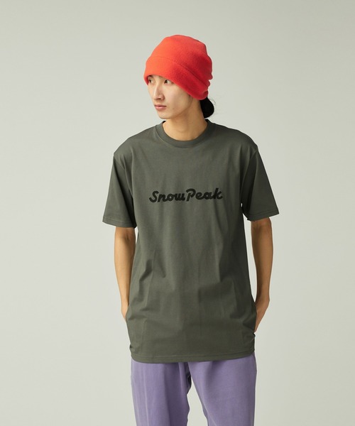 Snow Peak(スノーピーク)の「Snow Peak Typography T-Shirt スノーピーク タイポグラフィ Tシャツ(Tシャツ/カットソー・メンズ・アイボリー/パープル/グレー・M/S/XXL/XL/L/1)」の12枚目の写真