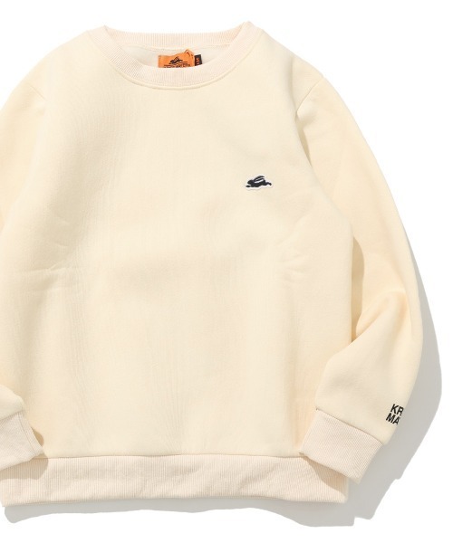 KRIFF MAYER Kid's Collection(クリフメイヤーキッズコレクション)の「【裏起毛】あたたかクルー(スウェット・キッズ・チャコール/オフホワイト/グレー/サックスブルー/イエロー/ネイビー・120/130/140/150/160/170)」の2枚目の写真