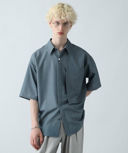 HARE（ハレ）の「YURAGIボタンメランジシャツ(HARE)（シャツ/ブラウス・メンズ・ブラック/ブラウン/ブルー・FREE）」の15枚目の写真