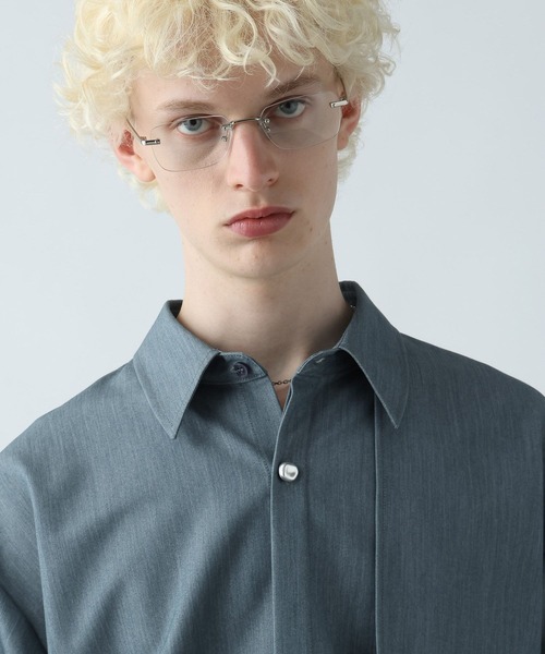 HARE（ハレ）の「YURAGIボタンメランジシャツ(HARE)（シャツ/ブラウス・メンズ・ブラック/ブラウン/ブルー・FREE）」の16枚目の写真