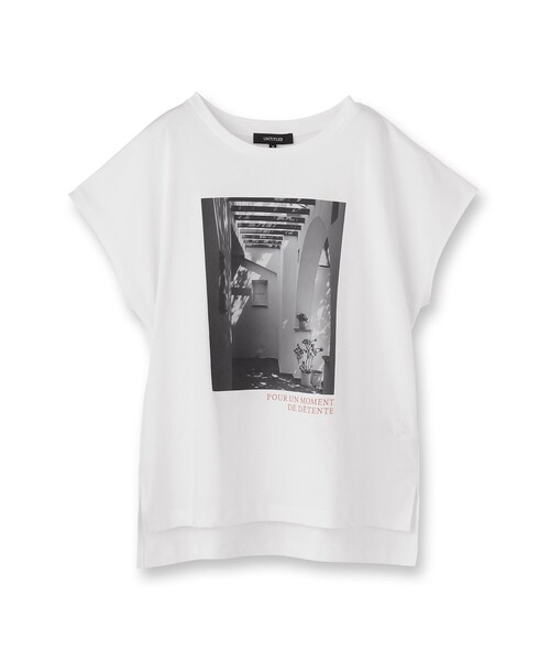 UNTITLED（アンタイトル）の「【コットン100/プリントロゴ】フォトTシャツ（Tシャツ/カットソー・レディース・ホワイト系3/チャコール・44/48/50/00/02/04）」の3枚目の写真