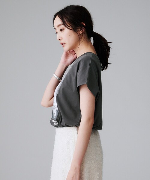 UNTITLED（アンタイトル）の「【コットン100/プリントロゴ】フォトTシャツ（Tシャツ/カットソー・レディース・ホワイト系3/チャコール・44/48/50/00/02/04）」の10枚目の写真