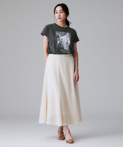 UNTITLED（アンタイトル）の「【コットン100/プリントロゴ】フォトTシャツ（Tシャツ/カットソー・レディース・ホワイト系3/チャコール・44/48/50/00/02/04）」の11枚目の写真