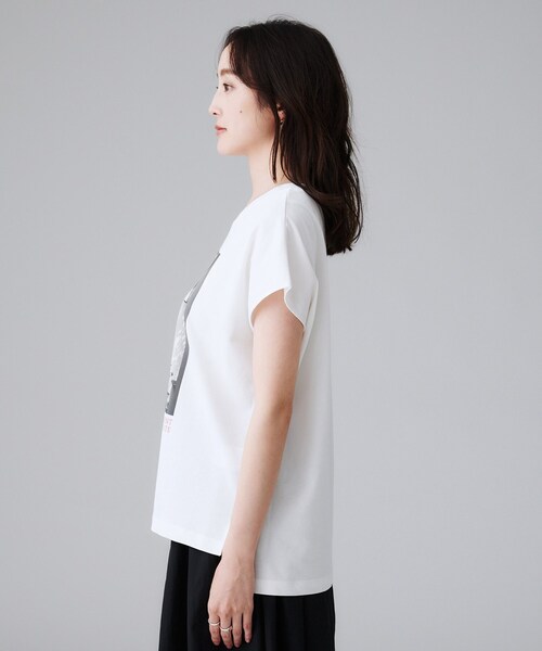 UNTITLED（アンタイトル）の「【コットン100/プリントロゴ】フォトTシャツ（Tシャツ/カットソー・レディース・ホワイト系3/チャコール・44/48/50/00/02/04）」の14枚目の写真