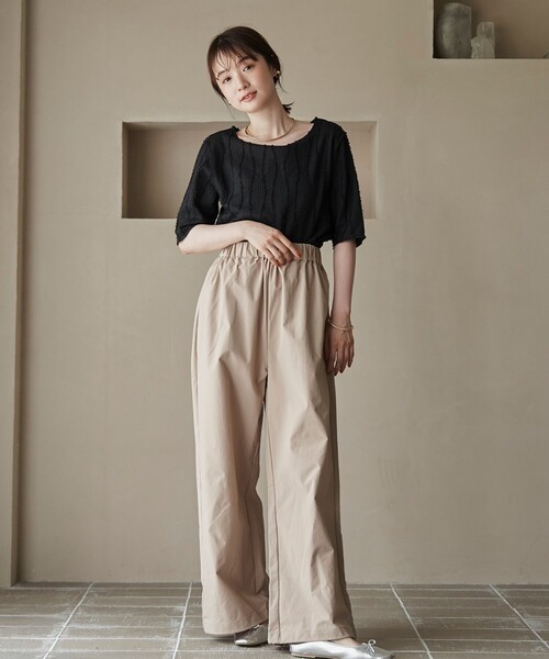 coen(コーエン)の「【UVカット / ストレッチ / 吸水速乾】マルチファンクション バルーンパンツ(スラックス・レディース・オリーブ/ライトピンク/ブラック/ベージュ・L/M)」の16枚目の写真