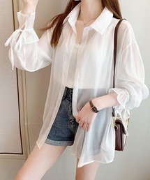 シャツブラウス 夏服 サマーカーディガン