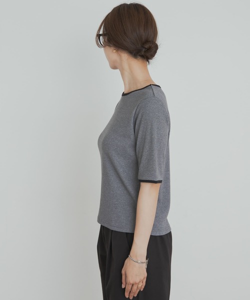 URBAN RESEARCH DOORS(アーバンリサーチドアーズ)の「5分袖リンガーTシャツ(Tシャツ/カットソー・レディース・ブラック/グレー・MEDIUM)」の15枚目の写真