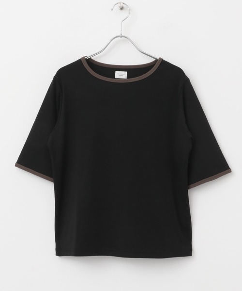 URBAN RESEARCH DOORS(アーバンリサーチドアーズ)の「5分袖リンガーTシャツ(Tシャツ/カットソー・レディース・ブラック/グレー・MEDIUM)」の13枚目の写真