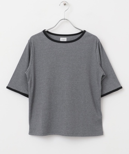 URBAN RESEARCH DOORS(アーバンリサーチドアーズ)の「5分袖リンガーTシャツ(Tシャツ/カットソー・レディース・ブラック/グレー・MEDIUM)」の12枚目の写真