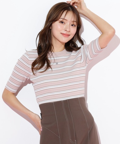 JILL by JILL STUART(ジルバイジルスチュアート)の「◇マルチボーダーニット(ニット/セーター・レディース・ブルー系その他/ブラウン系その他/ピンク系その他・FREE)」の1枚目の写真