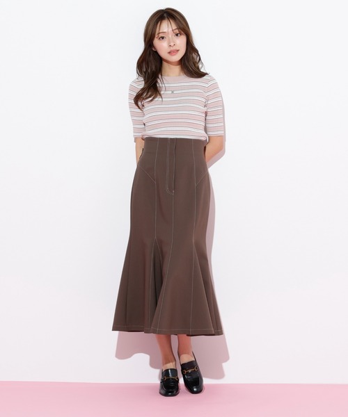 JILL by JILL STUART(ジルバイジルスチュアート)の「◇マルチボーダーニット(ニット/セーター・レディース・ブルー系その他/ブラウン系その他/ピンク系その他・FREE)」の10枚目の写真