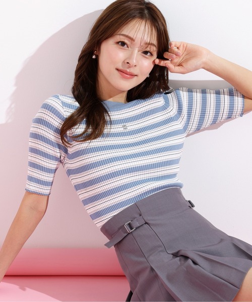 JILL by JILL STUART(ジルバイジルスチュアート)の「◇マルチボーダーニット(ニット/セーター・レディース・ブルー系その他/ブラウン系その他/ピンク系その他・FREE)」の12枚目の写真